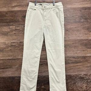 ecru mint green straight leg Malibu Jeans Womens Pants size 26
